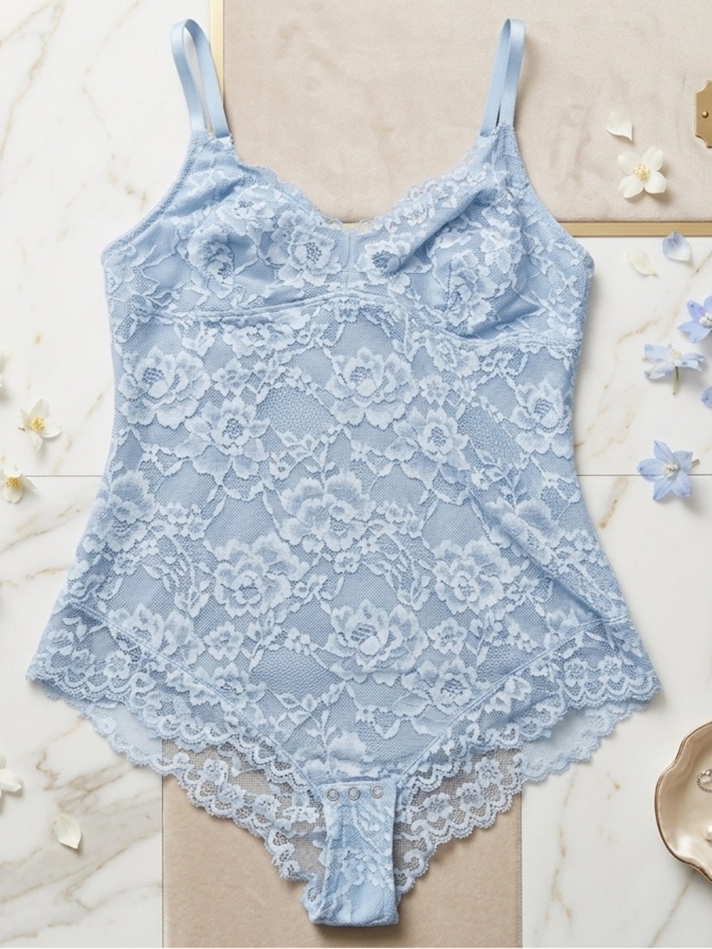 Light Blue Lace Bodysuit - Women Intimates & Sleepwear